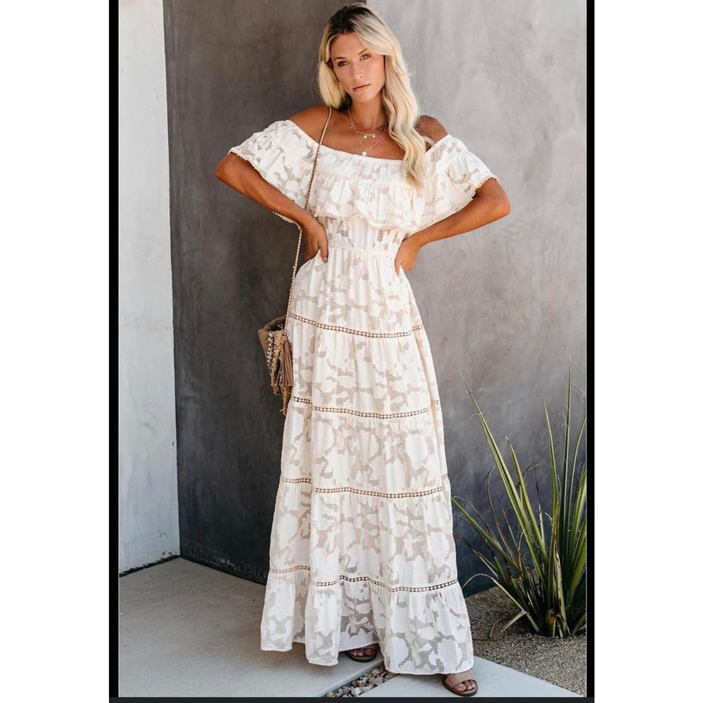 Vici White Lace Maxi Dress